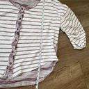 Umgee cardigan sweater maroon striped balloon sleeves short length Women’s sz L Photo 11