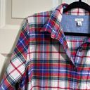 L.L.Bean Women’s  Long Sleeve Button Down Flannel Shirt Red Blue Plaid Sz Large Photo 1