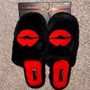 Marilyn Monroe New  Women’s Black Red Faux Fur Slide Slippers Size 9 Photo 0