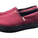 Toms  Shoes Womens 10 Broadwalk Slip On Dark Red Platform Heel Round Toe Photo 0