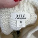 a.n.a  Crewneck Pullover Quilt Tribal Pattern Sweater Long Sleeve Cream Size M Photo 8