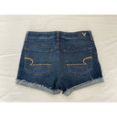 American Eagle  Outfitters Hi-Rise Shortie Dark Wash Cuffed Super Stretch Size 8 Photo 2