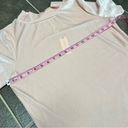 Anthropologie  Krisha Velvet Mock Neck Short Sleeve Light Pink Rose Top Small NWT Photo 5