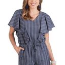 Mud Pie  blue ISLA ROMPER women’s size XS pockets & drawstring Photo 0