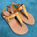 Kork-Ease  T-Strap Yellow Patent Leather Ankle Strap Thong Sandal Size 8 Photo 1