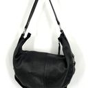 HOBO International Black Pebbled Leather Hobo Bag with Silver O Rings Boho Photo 0