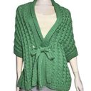 Blarney Woolen Mills One Size Green Chunky Merino Wool Wrap Sweater Poncho Photo 1