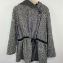 Free People  Black White Heavyweight Wool Blend Coat Women's Size Small S Photo 0