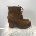 Ralph Lauren Denim Supply  Suede leather Shearling Lace-Up boots Booties size 9. Photo 3