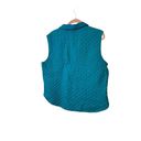 Coldwater Creek  Women’s Quilted Vest Large Teal Full Button Up Pockets READ Photo 1