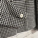 Houndstooth Ralph Lauren Blue And White  Long Sleeve Work Business Professional Linen Blend Jacket Blazer Size 12 Photo 5