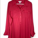 cj banks Button Down Blouse Top Red Size 2X Photo 0