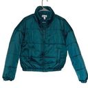 Abound  Womens Full Zip Long Sleeve Insulated Classic Puffer Jacket Teal Small Photo 0