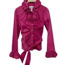 Joseph Ribkoff  Fuschia Hot Pink Ruffle Blouse Size 8 Photo 0