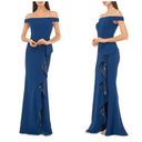 Carmen Marc Valvo  Infusion Off-the-Shoulder Ruffle Gown with Sequin Details Sz 8 Photo 1