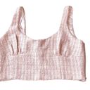 ZARA Tweed Cropped Top Pink Cream Gold Size Medium Photo 8