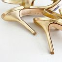 Kate Spade Gold Leather Bow Accent Open Toe Heels Photo 5