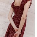 Hill House Ellie Nap Dress Size Small  Garnet Charm Scallop Crinkle Chiffon Photo 1