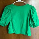 A New Day Green Puff Sleeve Top Photo 2