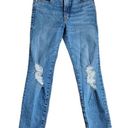 Good American  High Rise Jeans Distressed Indigo Blue Size 4/27 Photo 0