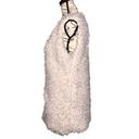 Daytrip  MEDIUM Silver Lining Hidden Front Hooks Closure Faux Fur Sherpa Vest Photo 2