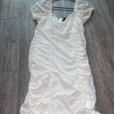 Divided White Ruffle Bodycon Dress Photo 1