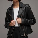 ALLSAINTS  Vela Asymmetric Zip Leather Biker Jacket - Black Photo 2