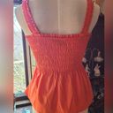 Gap NWT  Orange 100% Cotton Peplum Sleeveless Top Photo 2