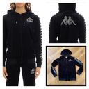 Kappa  222 Banda Stech Zip Velour Hoodie in Black Smoke Photo 1