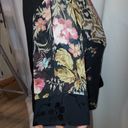 Alexis VINTAGE! SPENCER  PETITE FLORAL CHEETAH OPEN FRONT SILK SHIRT BLOUSE TOP Photo 3