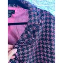 Houndstooth Silkland Woman Navy And Pink Tweed  Blazer Size 3X Photo 2