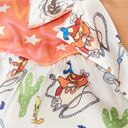 Unique Vintage  X Looney Tunes All Star Characters Wrap Top White Multi NWT XL Photo 13