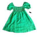 House of Harlow 1960 Kelly Green 100% Linen Dress Smocked A Photo 0