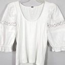 Free People Movement Free people something special ivory puff sleeve embroidered top in Sz Small Photo 0