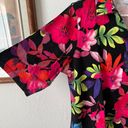 Susan Graver neon and black floral polo top Large Hawaii Hawaiian aloha Photo 3