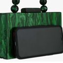 Amazon NWOT EROUGE Emerald Green Acrylic Clutch Photo 1