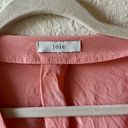 Joie  peach coral 100% silk career button summer minimalist butterfly v-neck cute Photo 10