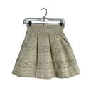 Ginger G  Womens Mini Skirt Sequin Pleated Cream Size 12 Photo 1