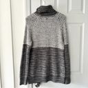 prAna  Abelle Grey Colorblock Cotton Open Knit Turtleneck Tunit Sweater Medium Photo 65