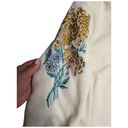 Bob Mackie Vtg 1990s  Ivory Full Zip Boho Floral Embroidered Fleece Jacket XL Photo 3