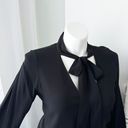 Alexis  Black Bow Tie Neck Long Sleeves Classy Pullover Blouse Women’s Size Large Photo 1