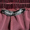 Naked Wardrobe  Pull On Maroon Velvet Jogger Pants - size Large Photo 1