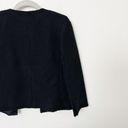 Vince  Size 4 Black Wool Blend Tweed Knit Textured Collarless Jacket Jackie O Photo 7