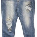 Lane Bryant  Bedazzled Jeweled Distressed Mid‎ Rise Skinny Jeans Women’s Size 20 Photo 2