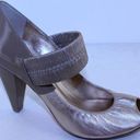 DKNY  Wynona Gold & Beige Leather Mary Jane Heels 9 Photo 0