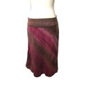 Merona  pink and brown swirl pattern midi skater linen skirt Photo 5