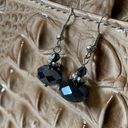 Black Bead Faceted  dangle earrings gothic retro date night Photo 2