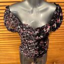 Crave fame  Rouched Juniors Floral Top NWT Small Photo 10