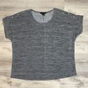 Susan Lawrence Heather Gray Short Cuffed Sleeve Shirt with Silver Metal Studs 2X Photo 3