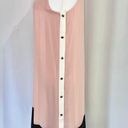 Doe & Rae New  Color Block Side Snap Dress Sleeveless V-Neck Shift Pink Black Photo 6